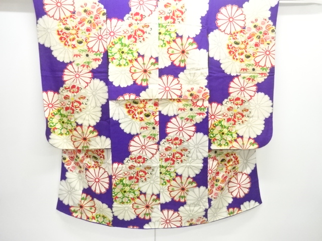 JAPANESE KIMONO / ANTIQUE KIMONO / SILK / KINSHA / FLOWER
